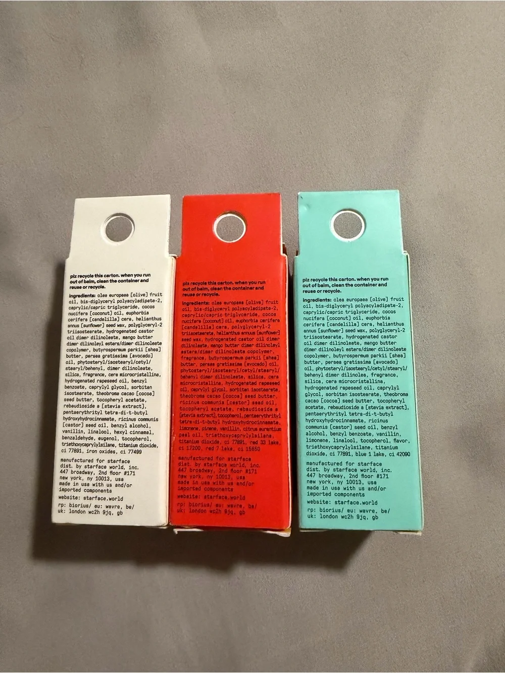 Starface Star Balm Lip Balm 3-Pack Bundle Trio - NWT